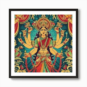 Durga Puja Themed Banner Texture With Goddess Du 1718399475 2 Art Print