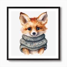 Fox In Sweater 1 Art Print