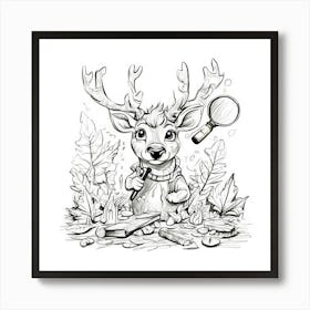 Deer In The Woods 94 Art Print