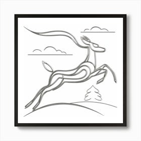 Deer Jumping Art Print