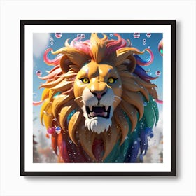 Rainbow Lion 1 Art Print