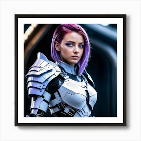 Sci-Fi Girl In Armor Art Print