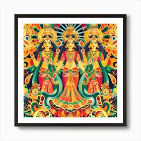 Durga Puja Themed Banner Texture With Goddess Du 1718399475 4 Art Print