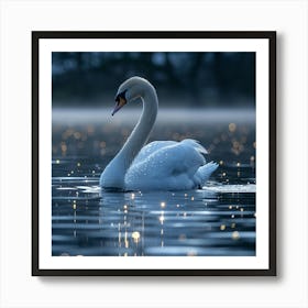 Swan On The Lake Art Print