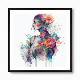 Watercolor Tropical Woman #9 Art Print