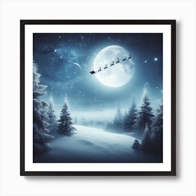 Santa Claus Flying Art Print