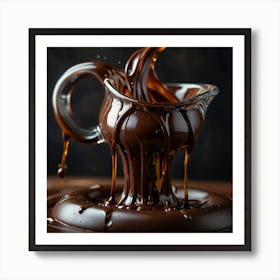 Chocolate Pouring From A Cup Art Print