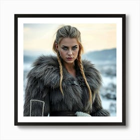 Viking Woman Portrait Art Print