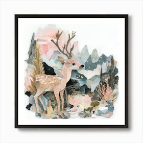 Deer In The Mountains Art Print