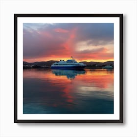 Sunset On A Cruise Ship Art Print