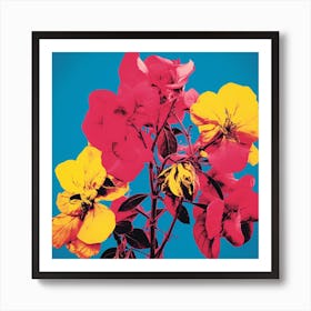 Andy Warhol Style Pop Art Flowers Bougainvillea Square Art Print