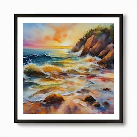 Sunset At The Beach 28 Art Print