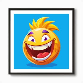 Yellow Emoji Smiley Face With Big Smile 2 Art Print