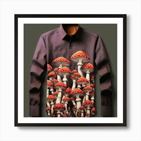 Unique combination of mushrooms on gent's shirt Art Print
