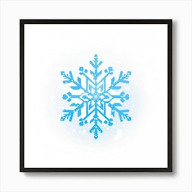 Abstract Vector Illustration Of A Merry Snowflake As The Central Element Defocused With Blurring Ef 2 Art Print