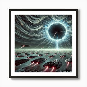 Shadow Eclipse Field Dark Energy Pulse Converted Art Print