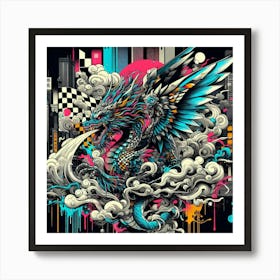 Dragon In The Sky 3 Art Print