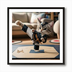 Karate Cat Art Print