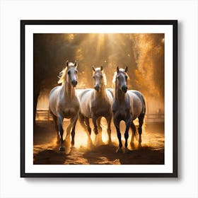 Horses In The Sun Art Print