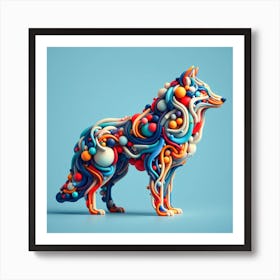 3d Wolf Art Print