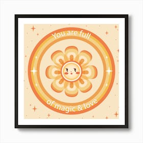 Smiley Face Flower Art Print