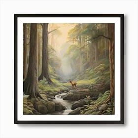 Deer In The Forest 1 Art Print