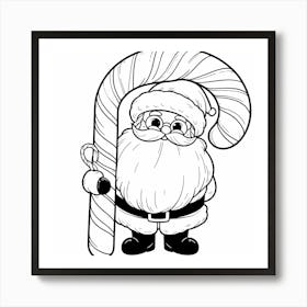 Santa Claus Coloring Page 1 Art Print