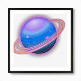 Planet Drawing Art Outer Purple Violet Aesthetics Art Print