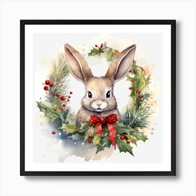 Christmas Bunny 1 Art Print