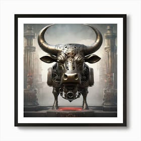 Bull With Horns Art Print