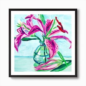 Pink Lilies Art Print