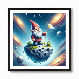 Galactic Garden Gnome Art Print
