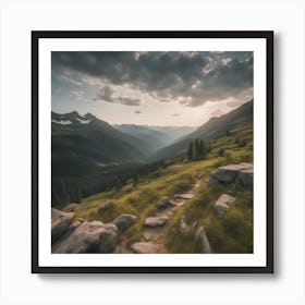 Rocky Path In The Mountains Art Print