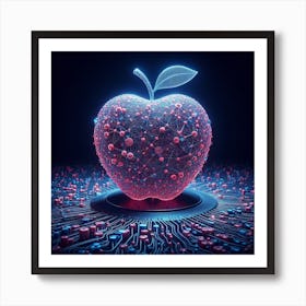 Apple On A Circuit Board Art Print