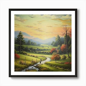 Sunset In The Valley Art Print