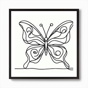 Butterfly Picasso style 1 Art Print