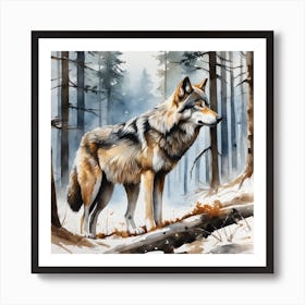 Wolf In The Woods 75 Art Print