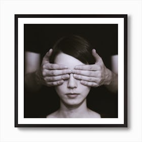 Woman Covering Her Eyes Art Print