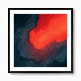 Magma Volcano Melting Stone Abstract Painting 149 Art Print