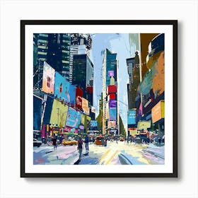 Times Square Oil Painting 2 Art Print