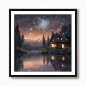 House By The Lake Art Print