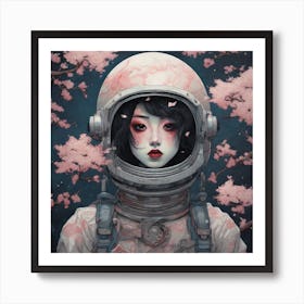 Asian Girl In Spacesuit Art Print