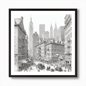 New York City Square Sticker Art Print