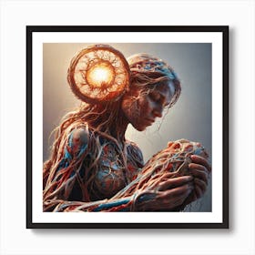 Woman Holding A Candle Art Print