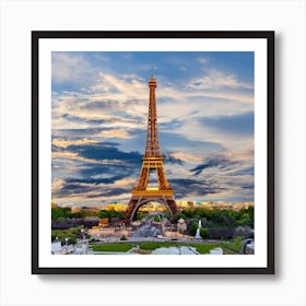 Eiffel Tower At Sunset Art Print