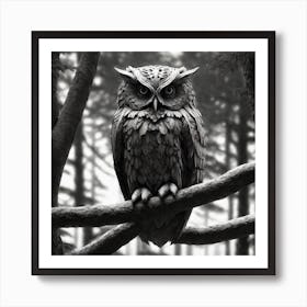 Owl In The Woods 8 Art Print