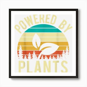 Powered By Plants Vegan Retro Vintage Art Print