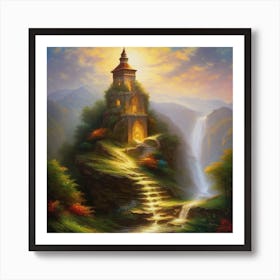 Castle In The Mist Art Print