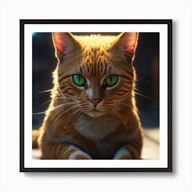 Cat With Green Eyes 1 Art Print