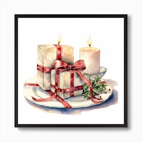 Christmas Presents On A Plate Art Print